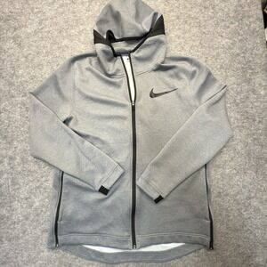 Nike Dri-Fit Full Zip Hoodie Gray XLTraining Jacket Men's Thailand
